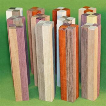 Blank #321 - Segmented Pen Turning Blanks, Assorted, Set of 12 ~ 1" x 1" x 5 1/2+" ~ $27.99